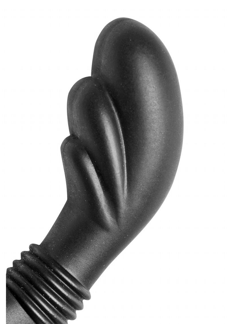 Master Series Cobra Silicone Cock Ring with Butt Plug - Black