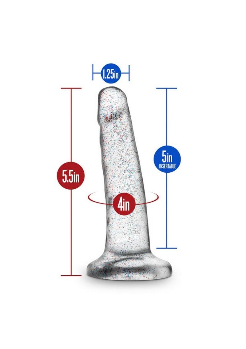 Naturally Yours Glitter Dildo 5.5in - Clear
