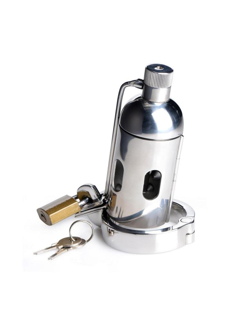 Master Series Spike Chamber Chastity Cage - Stainless Steel