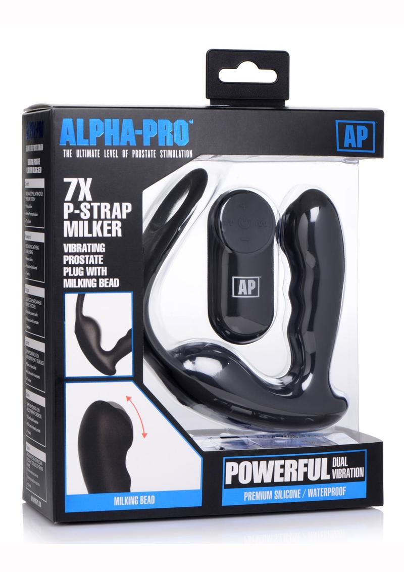 Alpha Pro 7X P-Strap Milker Silicone Rechargeable Vibrating Prostate Plug