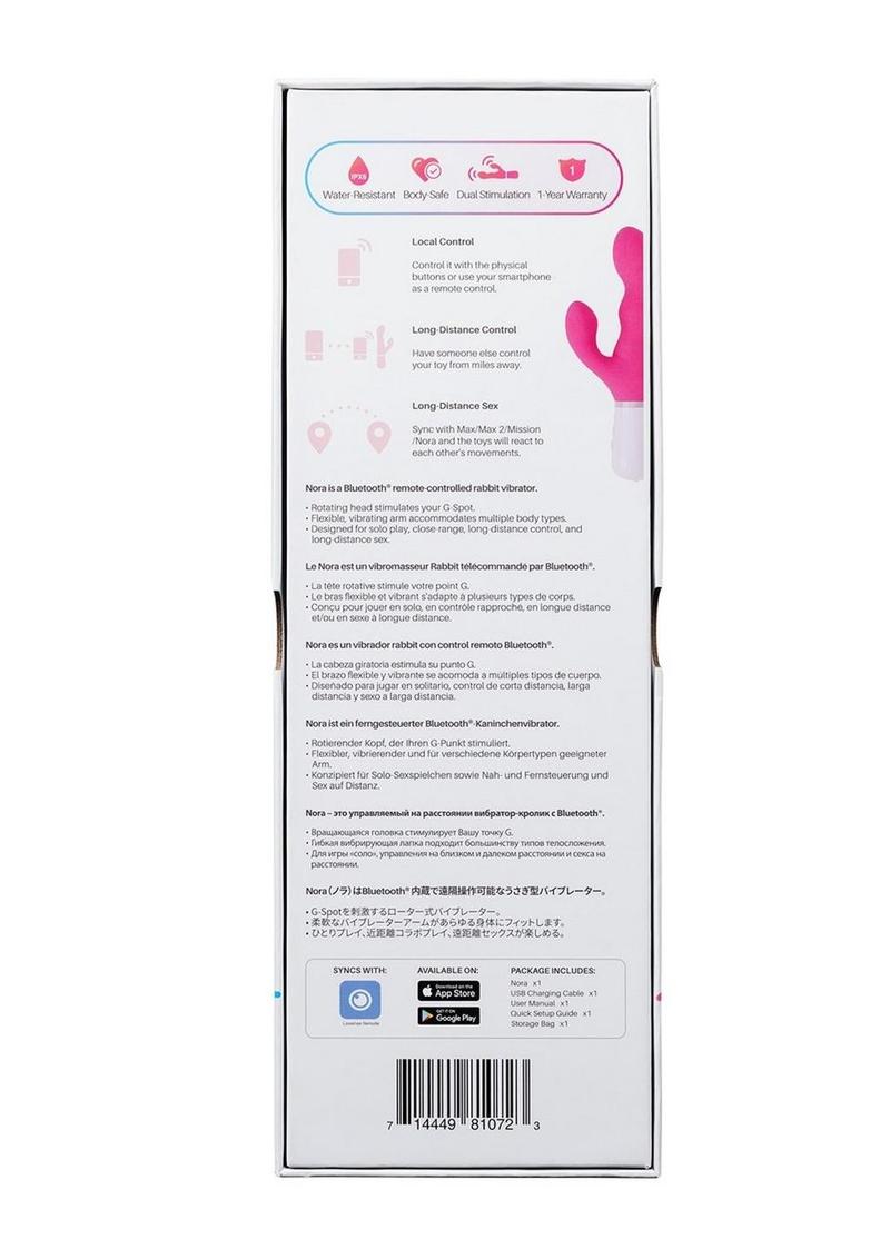 Lovense Nora App Compatible Rabbit Vibrator - Pink