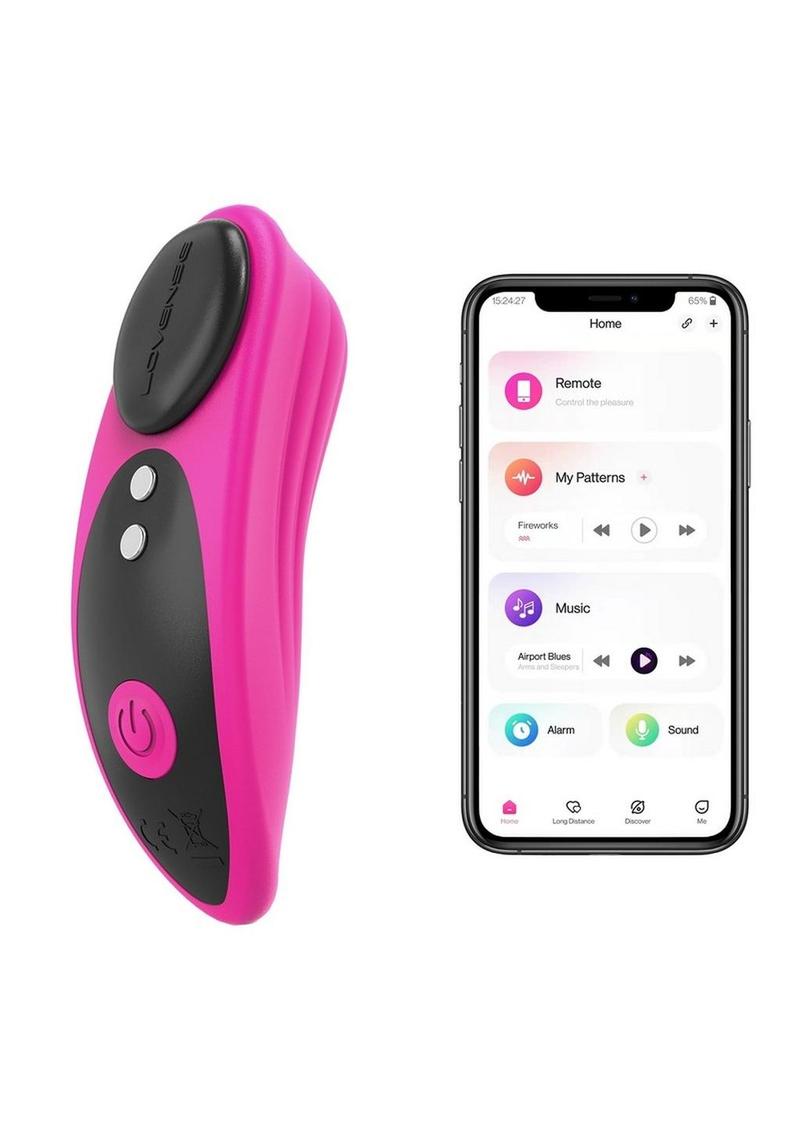 Lovense Ferri App Compatible Silicone Panty Vibe - Pink/Black