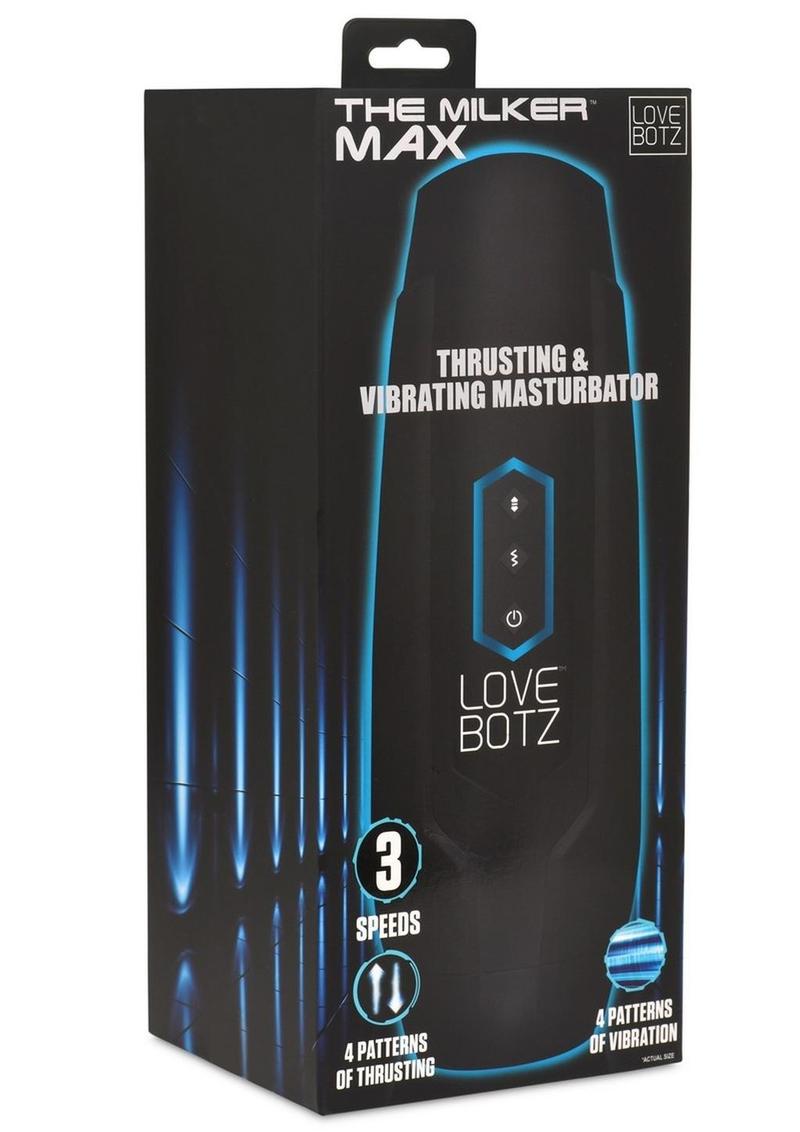 Lovebotz The Milker Max Rechargeable 14X Thrusting & Vibrating Masturbator - Black