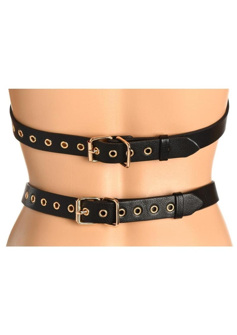 Master Series Harness with Restraints - Black/Gold