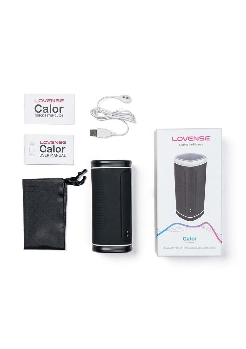 Lovense Calor Rechargeable Bluetooth Stroker with Remote Control - Black