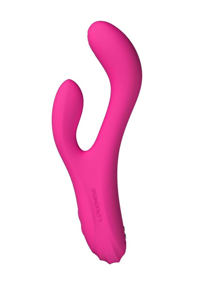 Lovense OSCI 3 Rechargeable Silicone Warming G-Spot Vibrator With Clitoral Stimulator - Pink