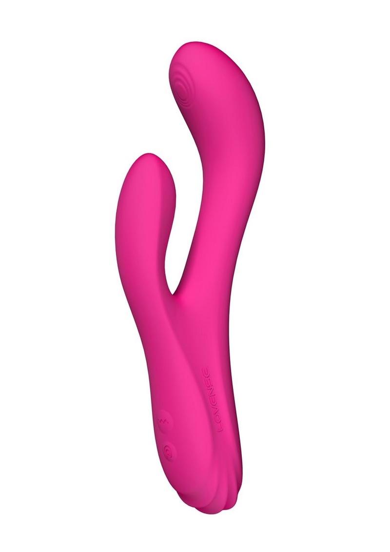 Lovense OSCI 3 Rechargeable Silicone Warming G-Spot Vibrator With Clitoral Stimulator - Pink