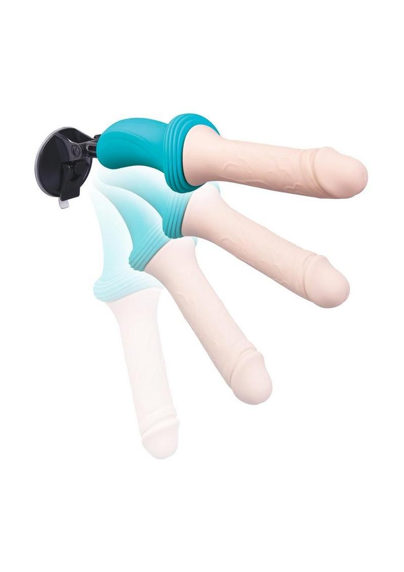 B-Vibe Thrusting Silicone Dildo Machine 6.5in - Vanilla