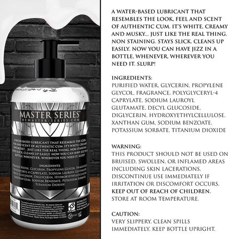 Master Series Jizz Cum-Scented Water-Based Lube 16 oz.