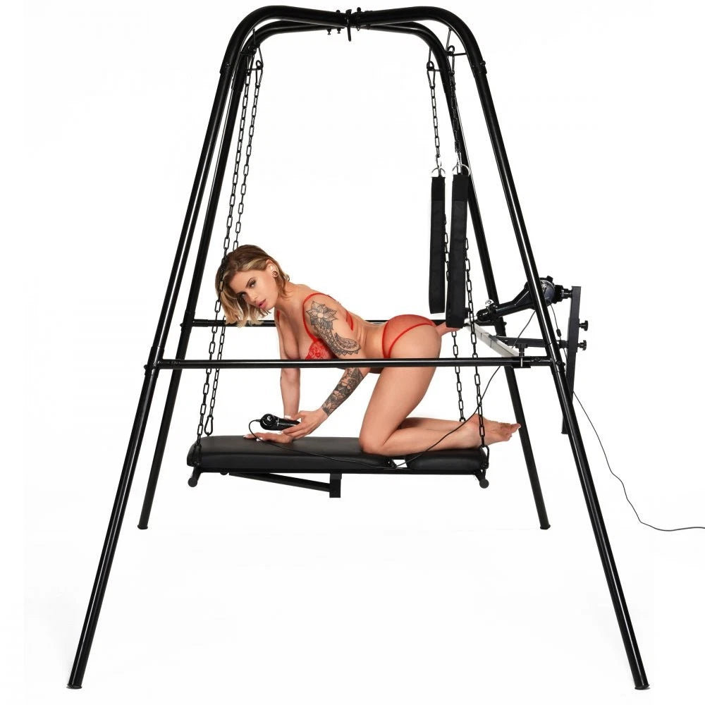Master Series Throne Deluxe Adjustable Sling with Rechargeable Sex Machine