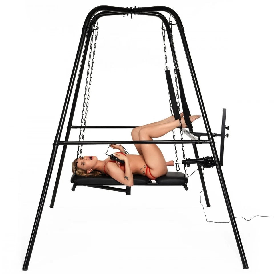 Master Series Throne Deluxe Adjustable Sling with Rechargeable Sex Machine