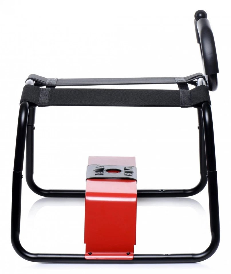 LoveBotz Bangin Bench EZ-Ride Sex Stool with Handles and dildo-dong Black/Red