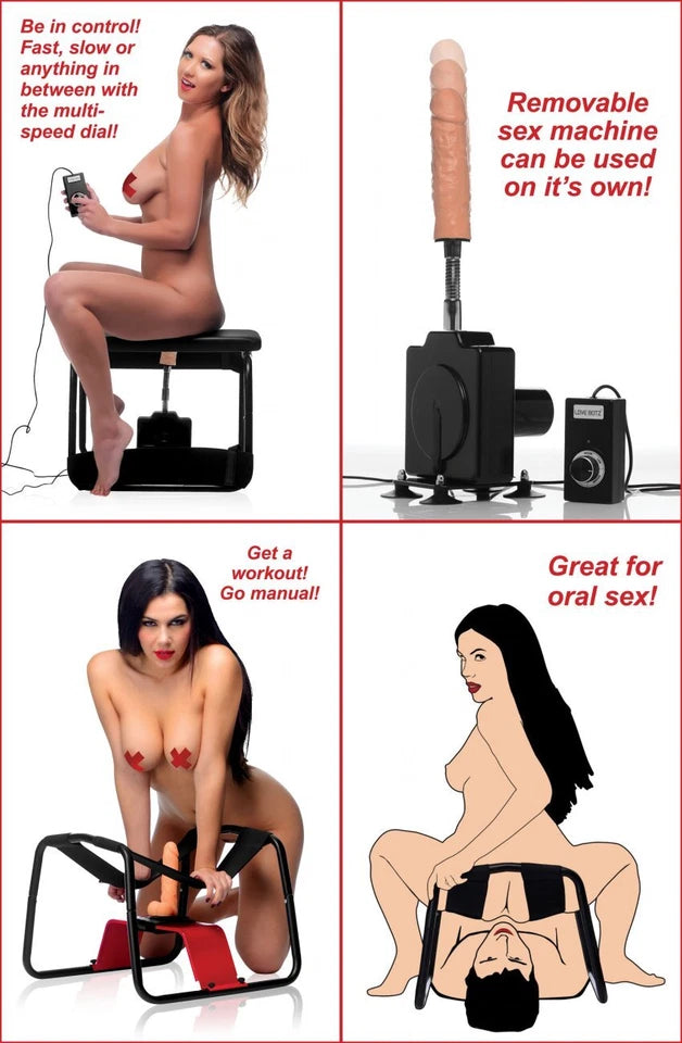 LoveBotz 4-in-1 Bangin Bench w/ hands-free sex-machine with dildo-dong Included