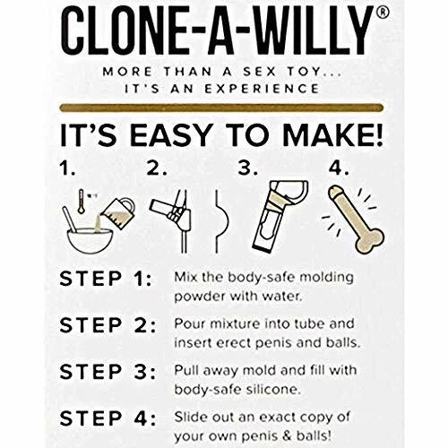 CLONE-A-WILLY Do-It-Yourself Penis + Balls Molding Kit - Light Skin Tone