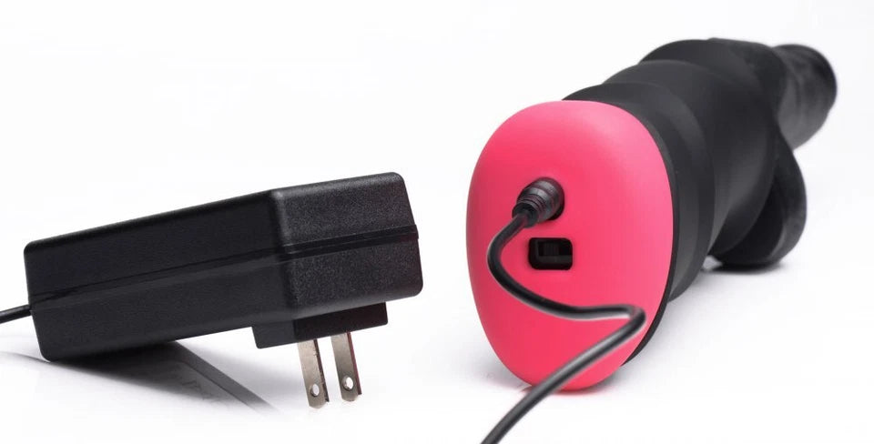 LoveBotz Mega-Pounder Hand-Held Thrusting Silicone dildo-dong 2 Speeds Black